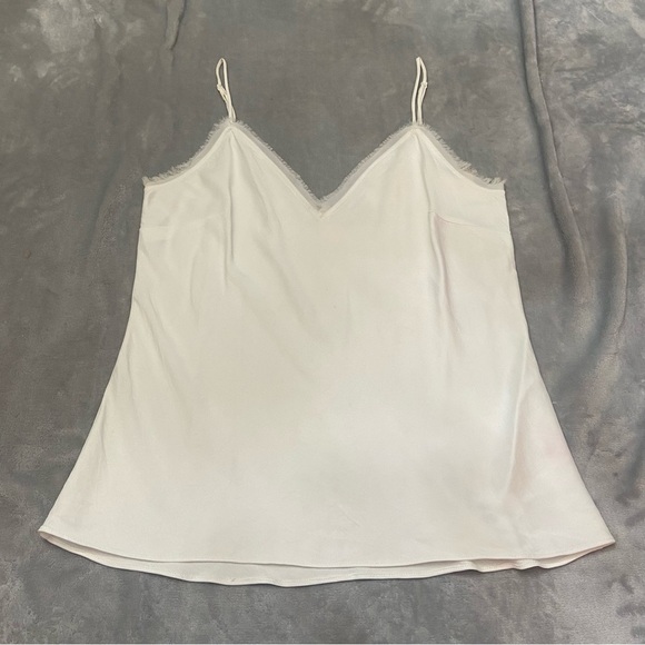 Frame Off-White Frayed Satin Cami Top 21887 - Picture 3 of 11
